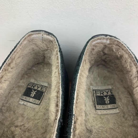 Frye Gemma Shearling 3471082-BLK Black Elastic Slip On Flats Size Womens 6.5 M - Picture 10 of 11